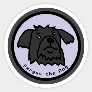 Portrait of Fergus the Dog in a Circle Sticker